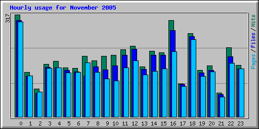 Hourly usage for November 2005