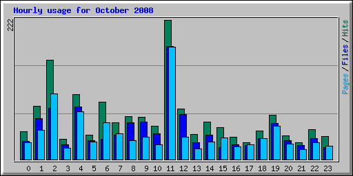 Hourly usage for October 2008