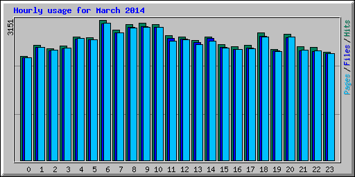 Hourly usage for March 2014