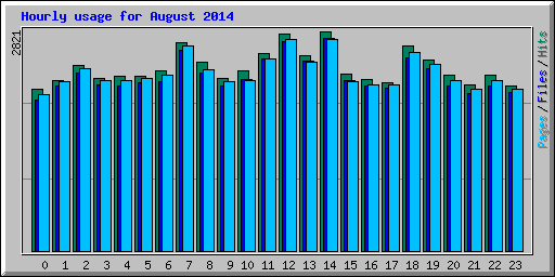 Hourly usage for August 2014